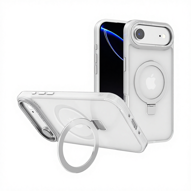 Premium Quality Electroplated Metal Foldable Kickstand Built Into Back Phone Case Magnetic for iPhone 17 Air 17 Pro 17 Pro Max