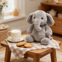 Peluche d'éléphant câlin, cadeau idéal pour les enfants (anniversaire/Noël), personnalisable, vente en gros ODM/OEM
