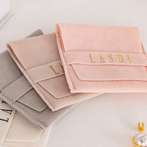 ซองกำมะหยี่พิมพ์ลายตามสั่ง สีชมพู สำหรับใส่เครื่องประดับ ถุงกำมะหยี่สีตามสั่ง บรรจุภัณฑ์เครื่องประดับ - Product Image 5