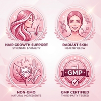 OEM Private Label Nahrungsergänzungsmittel Biotin-Keratin-Gummis Kollagen-Vitamine Biotin-Gummibärchen für Haarwachstum