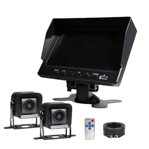 Penjualan laris Monitor belahan ganda ahd layar IPS 7 inci dengan 4X1080P 1200TVL kit kamera mundur cadangan tampilan belakang