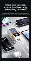 Batterie solaire 50000 mAh avec plusieurs ports USB, station de charge LED extérieure 30000 mAh 60000 mAh, charge rapide 120W, batteries externes