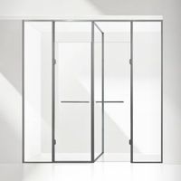 Paroi de douche à charnière en acier inoxydable avec verre renforcé de 8 mm, facile à nettoyer, sûre et fiable