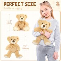 MorisMos Lot de 9 oursons en peluche 14 pouces unisexe en vrac petits animaux en peluche enfants anniversaire fête de Noël brodé