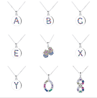 Lettre Incrustée Collier Pendentif Charm Lady Collier