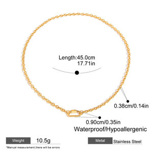 สร้อยคอจี้ห้อยรูปทรงคาราบิเนอร์ ดีไซน์สวยหรู ชุบทอง 14k 18k PVD บนสแตนเลสสตีล 316L สำหรับผู้หญิงและผู้ชาย - Product Image 6