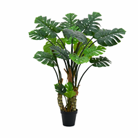 Tanaman Daun Monstera Buatan Ramah Lingkungan dengan Pot Putih, Pohon Palsu Perawatan Rendah untuk Dekorasi Rumah atau Kantor Dalam Ruangan.