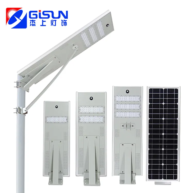 GISUN Hot Sale Outdoor IP65 Waterproof LED Streetlight 60Watt 75Watt 100Watt All In One LED Solar Street Light