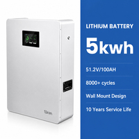 Batterie lithium-ion Powerwall 48V 51.2V 100Ah 200Ah Lifepo4 pour usage domestique 5kWh 10kWh en stock dans l'entrepôt européen