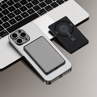 Batería Externa Magnética Ultrafina Personalizable de 5000 mAh/10000 mAh, Cargador Magnético Inalámbrico de 15 W, Carga Rápida PD20W, Batería Externa Delgada