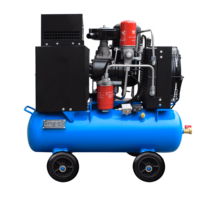 Compresseur d'air à vis portable SE-5TN, équipé d'une source d'alimentation à essence de 220/380 volts, 4 KW, 80 litres, refroidissement par air