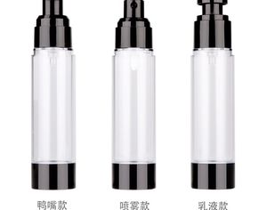 Botol Pompa Serum Tanpa Udara untuk Perawatan Kulit, Krim Wajah, Losion, Minyak Esensial, Botol Semprot Pompa Hitam 15ml-120ml Kosmetik - Product Image 2