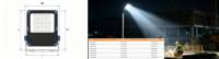 Reflector LED de Alta Luminosidad de 50W IP65 de Aluminio, 6500K Blanco Cálido, 7500lm, Ligero, para Jardín, Paisajismo, Estadio, OUTLUX E049
