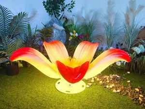 Lámpara LED con Forma de Flor de Lirio 3D Personalizada, IP65, de Resina y Fibra de Vidrio, para Jardín, Exterior, Navidad, Césped, Diwali, Bodas - Product Image 1
