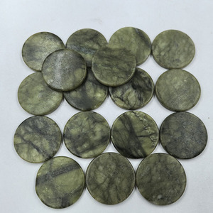 Polished Green Jadeite Slices Xiuyan Jade Under Eye Patches For Eyelash Extensions And Facial <b>Care</b> 15mm Round Sheets - Product Image 1