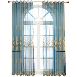 Rideau transparent en Polyester brodé, rideau transparent en tissu pour fenêtres de baies pour salon et chambre à coucher, vente en gros - Product Image 1