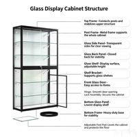 Vitrine de présentation en verre verrouillable avec cadre en aluminium pour médailles, trophées, cosmétiques, modèles et produits – Personnalisable – Vente en gros