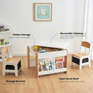 Muebles de Madera Montessori para Guardería Infantil, Juego de Mesa y Silla Sensorial para Niños en Edad Preescolar, Escritorio para Guardería - Product Image 3