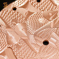 Cadran de montre personnalisé en cuivre rose avec motif guilloché, face métallique pour mouvements Miyota 9015 8215 Sw200 Nh35, OEM ODM, logo personnalisé