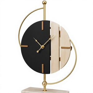 Antique Modern Luxury Desk <b>Clock</b> Decorative <b>Mantel</b> <b>Clock</b> Mechanical Silent Hourly Chiming Metal Oval Shape Waterproof Snooze - Product Image 1