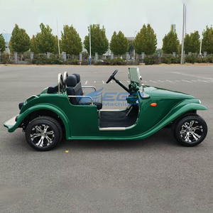 Voiture électrique vintage personnalisée, mini-voiture de tourisme classique à 4 roues, verte, quatre places, convertible - Product Image 6