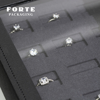 FORTE Plateau de rangement pour bijoux en cuir PU de luxe personnalisé Anneau Pendentif Collier Boucle d'oreille Bracelet Présentoir à bijoux