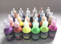 Peinture textile pour vêtements, 24 couleurs, peinture textile permanente douce, lavable, ensemble de peinture textile pour vêtements, sacs en toile, bricolage artistique