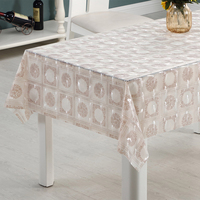 Nappe de table carrée rétro RNPT en EVA imprimée, motif vintage, imperméable et résistante aux taches pour table à manger