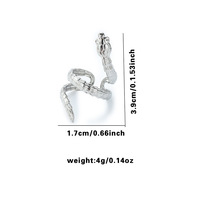 Bague élégante en acier inoxydable plaqué argent 925, forme de serpent réaliste, ajustable, bijou statement pour femme