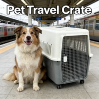 Cage pour chien extra large en PP, avec filet en fer détachable, roues lisses, design moderne et élégant, portable pour les voyages en extérieur, normes IATA, 50 kg