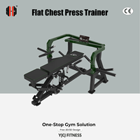 Machine de musculation plate en acier pour presse pectorale, à charge par disques, avec bras de poussée indépendants, poignées multi-grip et banc réglable pour centre de formation