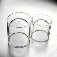 Pot à bougie en verre borosilicaté à double paroi 200/400ml Pot parfumé résistant à la chaleur pour la verrerie cylindrique de