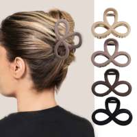 Pinces à cheveux en plastique de 9 cm, forme infini, finition mate, forte tenue, antidérapantes, pour femmes, épaisses, pour fêtes, en carton