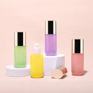 Cosmetics beauty empty face cream glass liquid foundation lotion skincare packaging cosmetic pump glass bottle