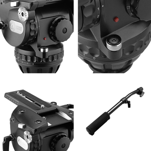 Trépied vidéo en aluminium <span class=keywords><strong>E</strong></span>-<span class=keywords><strong>IMAGE</strong></span> EG25A2 réglable avec tête fluide et charge utile de 28 kg - Product Image 4