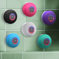 Altavoz Inalámbrico LED BTS07 Más Vendido, Altavoz Portátil Impermeable con Ventosa, Mini Altavoz para Ducha