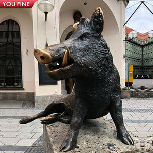 Fontana Decorativa da Giardino con Scena Cinematografica Famosa, Maiale dei Desideri in Ottone, Scultura di Cinghiale in Bronzo - Product Image 2