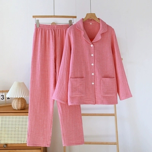 Set Loungewear da Donna in Cotone 100% a 4 Strati di Garza, Maniche Lunghe, Tessuto Materno di Classe A, Caldo per l'<span class=keywords><strong>Inverno</strong></span> - Product Image 4