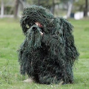 Usine personnalisé chasse Camouflage Gilly vêtements respirant 3D Jungle enfant costume léger extérieur Ghillie costume - Product Image 4
