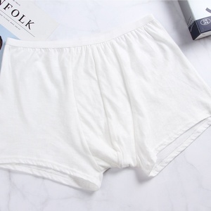 Wholesale Custom <strong>White</strong> Cotton Fabric Comfortable <strong>Boxer</strong> <strong>Shorts</strong> 100%cotton Brief Men Underwear - Product Image 1