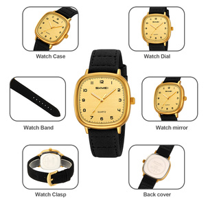 Reloj cronógrafo cuadrado para hombre, correa de cuero de lujo, reloj de cuarzo resistente al agua 30M, relojes al por mayor - Product Image 2