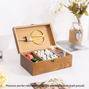 Caja <span class=keywords><strong>de</strong></span> Herramientas <span class=keywords><strong>de</strong></span> Costura <span class=keywords><strong>de</strong></span> Madera <span class=keywords><strong>de</strong></span> Pino Vintage, Juego <span class=keywords><strong>de</strong></span> Cestas <span class=keywords><strong>de</strong></span> Costura Portátiles <span class=keywords><strong>de</strong></span> Arte Popular, Técnica Pintada, Ecológica, para el Hogar - Product Image 2