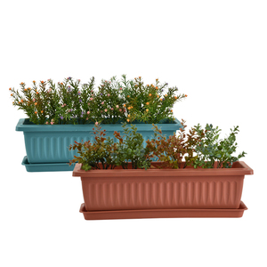 Jardinières rectangulaires en plastique pour plantes aromatiques, pots <span class=keywords><strong>de</strong></span> fleurs pour balcon en vente - Product Image 1
