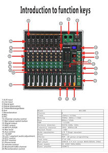 GAX-MK280 профессиональная 8-канальная микшерная Консоль 2*500 Вт чемодан миксер - Product Image 6