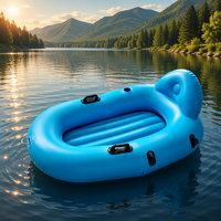 Bateau gonflable flottant pour rivière avec dossier, porte-gobelet et crochet de pêche pour adultes - PVC robuste, portable, impression personnalisée