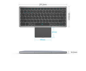 New Mini <b>Wireless</b> USB Type-C Foldable <b>Keyboard</b> with Touchpad Removable Cover Folding Stand Rechargeable US Layout <b>keyboard</b> - Product Image 6