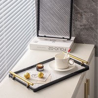 Assiette de rangement en plastique de luxe léger, style INS, pour fruits et repas, pour salon, pour le rangement des tasses à thé et des gobelets à eau