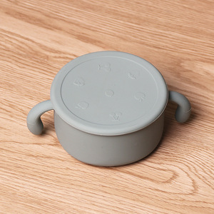 Bol/tasse de nourriture complémentaire pour bébé en <span class=keywords><strong>silicone</strong></span> anti-poussière portable avec couvercle pour les repas des enfants - Product Image 4