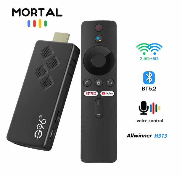 Q2 Tv Stick Tv Box Fire Stick New Allwinnerh313 Android13 4K Quad Core 5Gwifi Dual Band Bt Voice Remote Control