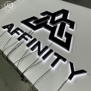 Insegne Luminose LED Personalizzate con Retroilluminazione Nera, Logo 3D in Metallo <span class=keywords><strong>per</strong></span> Uffici, Aziende e Negozi - Product Image 6